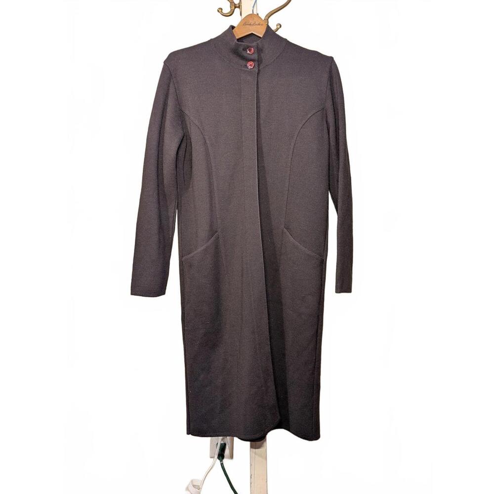 Vintage Rodier Long Wool Knit Cardigan Duster Coat Sz 40